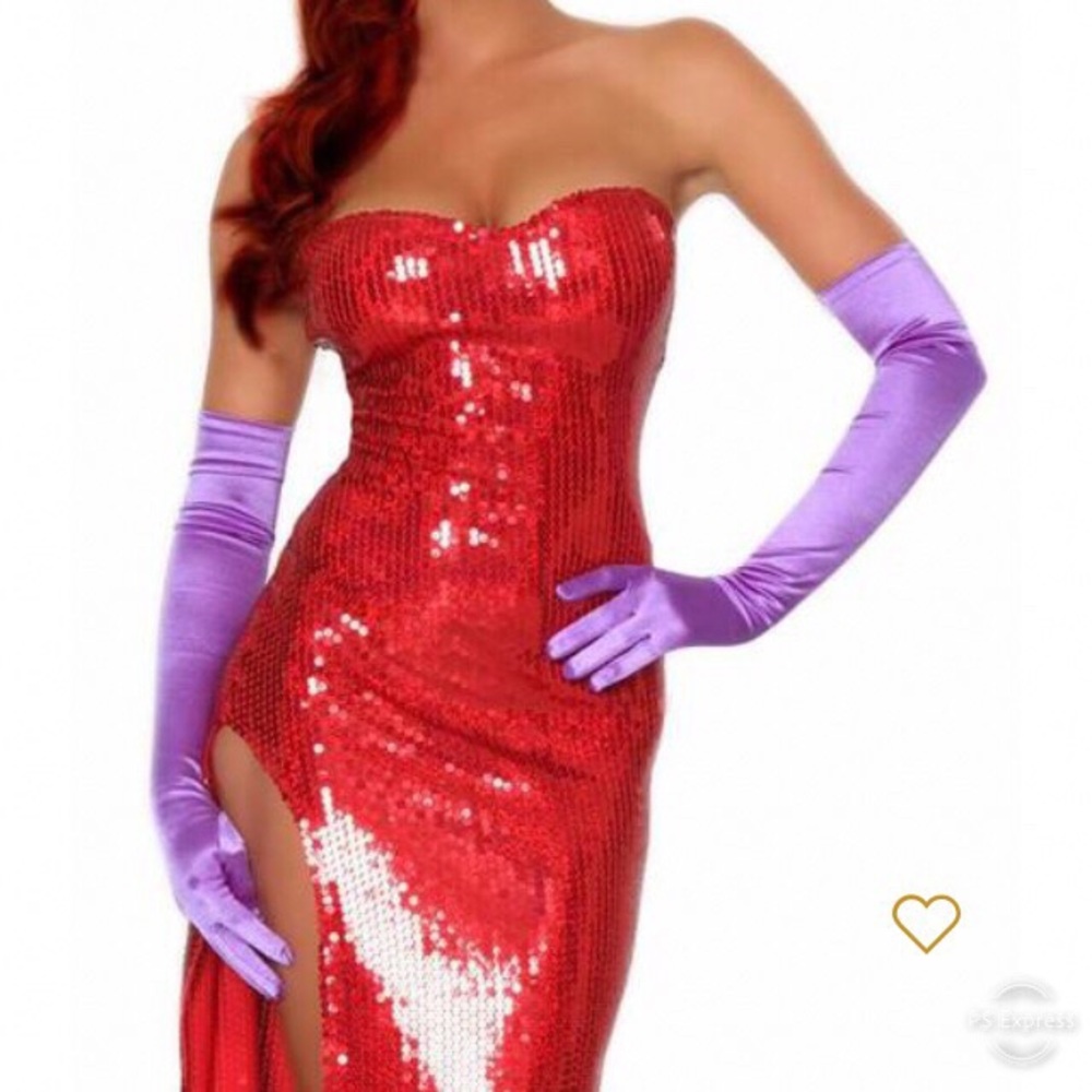 Jessica Rabbit Red Sequin Costume Tube Dress - Med